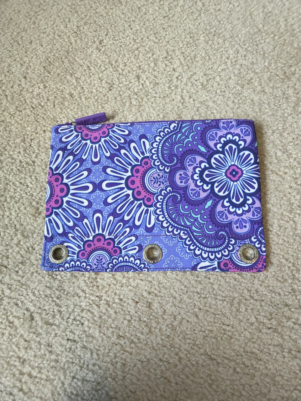 Vera Bradley Zip Pencil Pouch- Lilac Tapestry